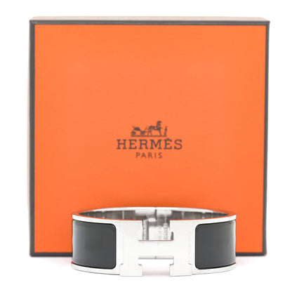 Hermes Enamel Wide Clic Clac H Bracelet GM Black 6 of 6