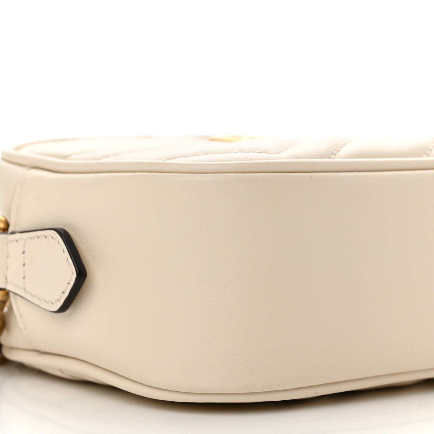 Calfskin Matelasse Mini GG Marmont Chain Shoulder Bag White