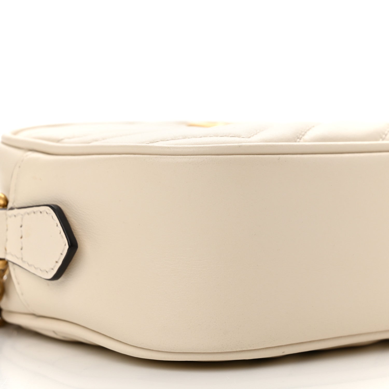 Gucci Calfskin Matelasse Mini GG Marmont Chain Shoulder Bag White 9 of 11