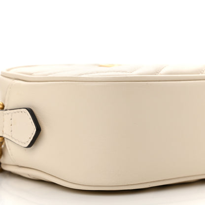 Gucci Calfskin Matelasse Mini GG Marmont Chain Shoulder Bag White 9 of 11