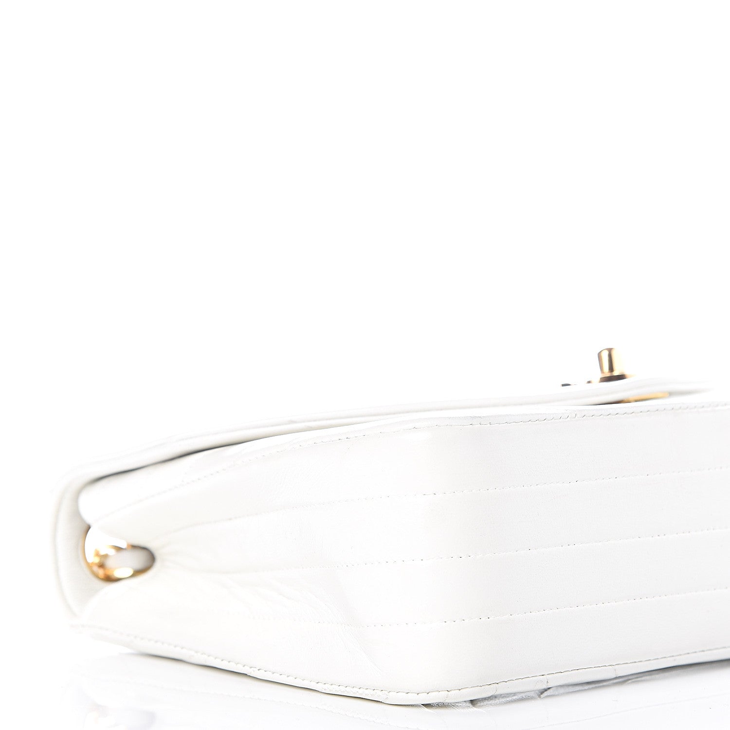 Chanel Lambskin Stitched Small Single Flap White 10 of 13