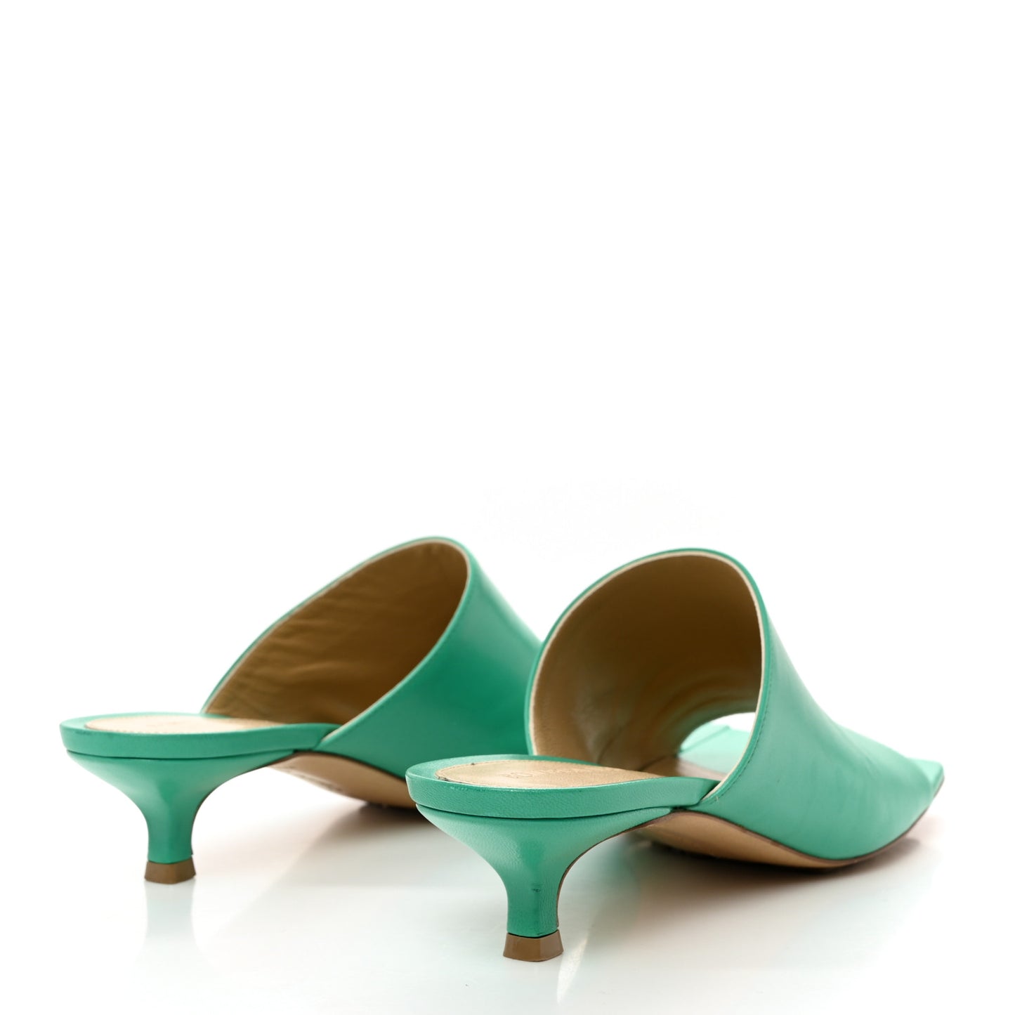 Nappa Stretch Mule Sandals 37 Acid Turquoise
