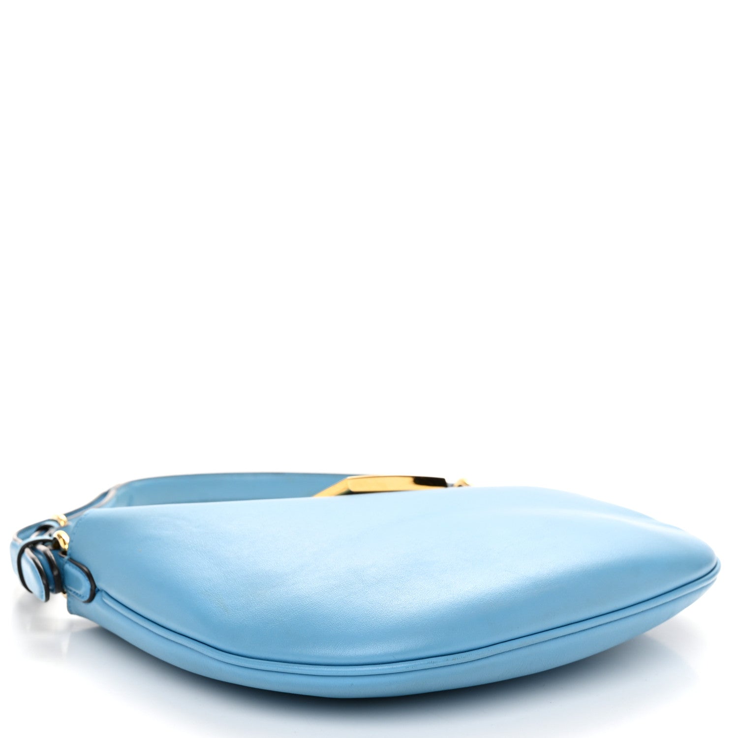 Fendi Vitello Grace Suede Small Croissant Hobo Cyber Blue 4 of 11