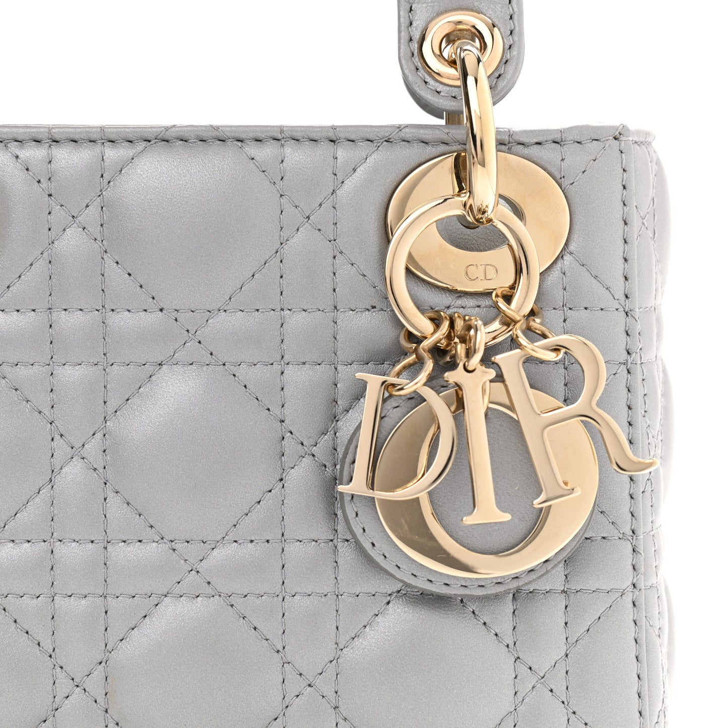 Lambskin Cannage Mini Lady Dior Grey