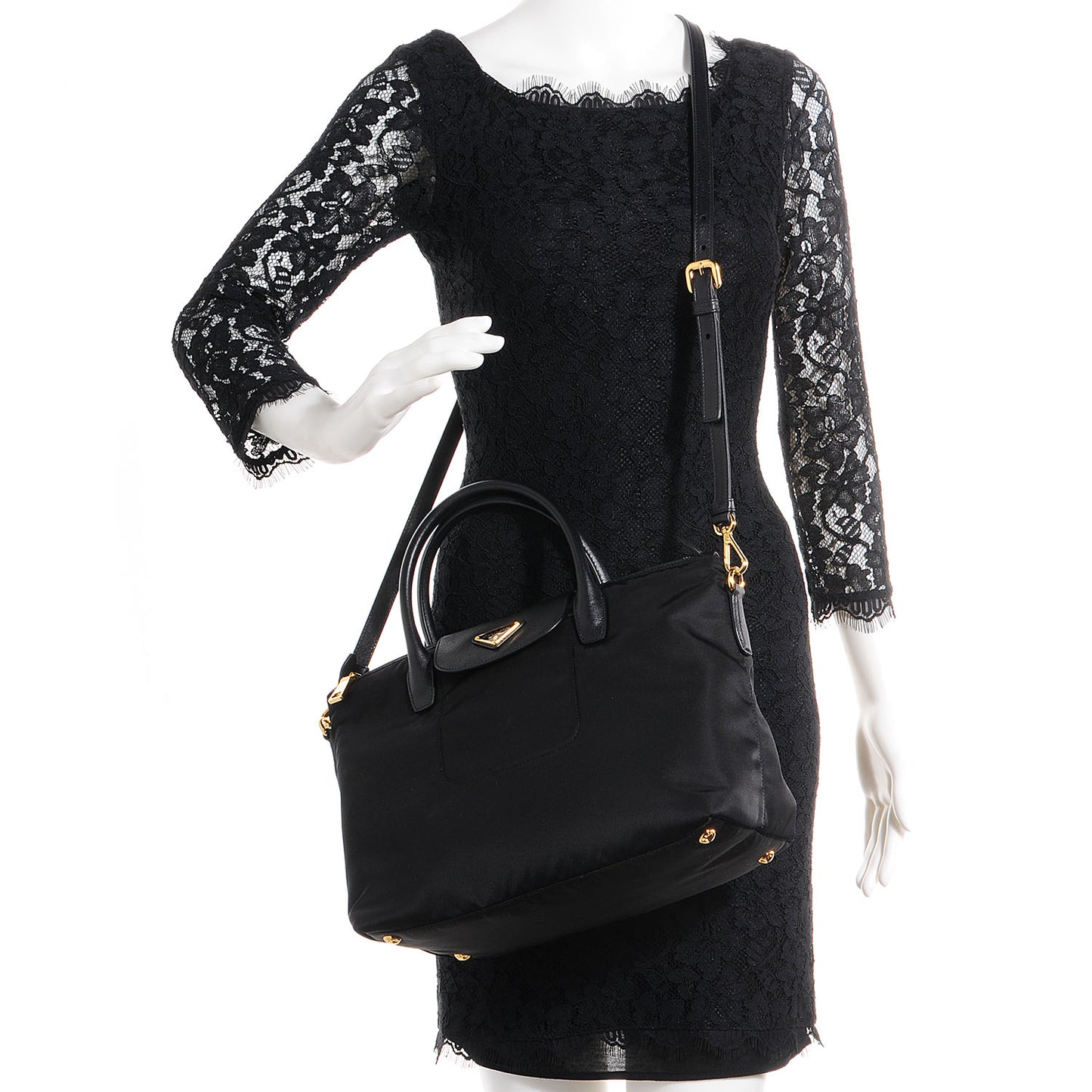Saffiano Tessuto Nylon Tote Nero Black