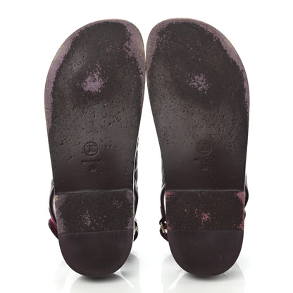 Chanel Grained Calfskin Velcro Dad Sandals 39 Maroon 5 of 13
