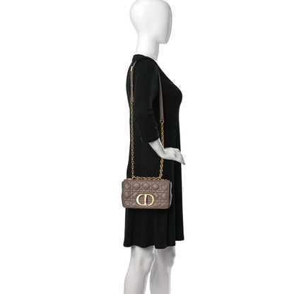 Christian Dior Calfskin Cannage Small Caro Bag Taupe 2 of 11
