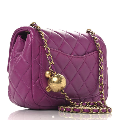Chanel Lambskin Quilted Mini Pearl Crush Flap Purple 3 of 11