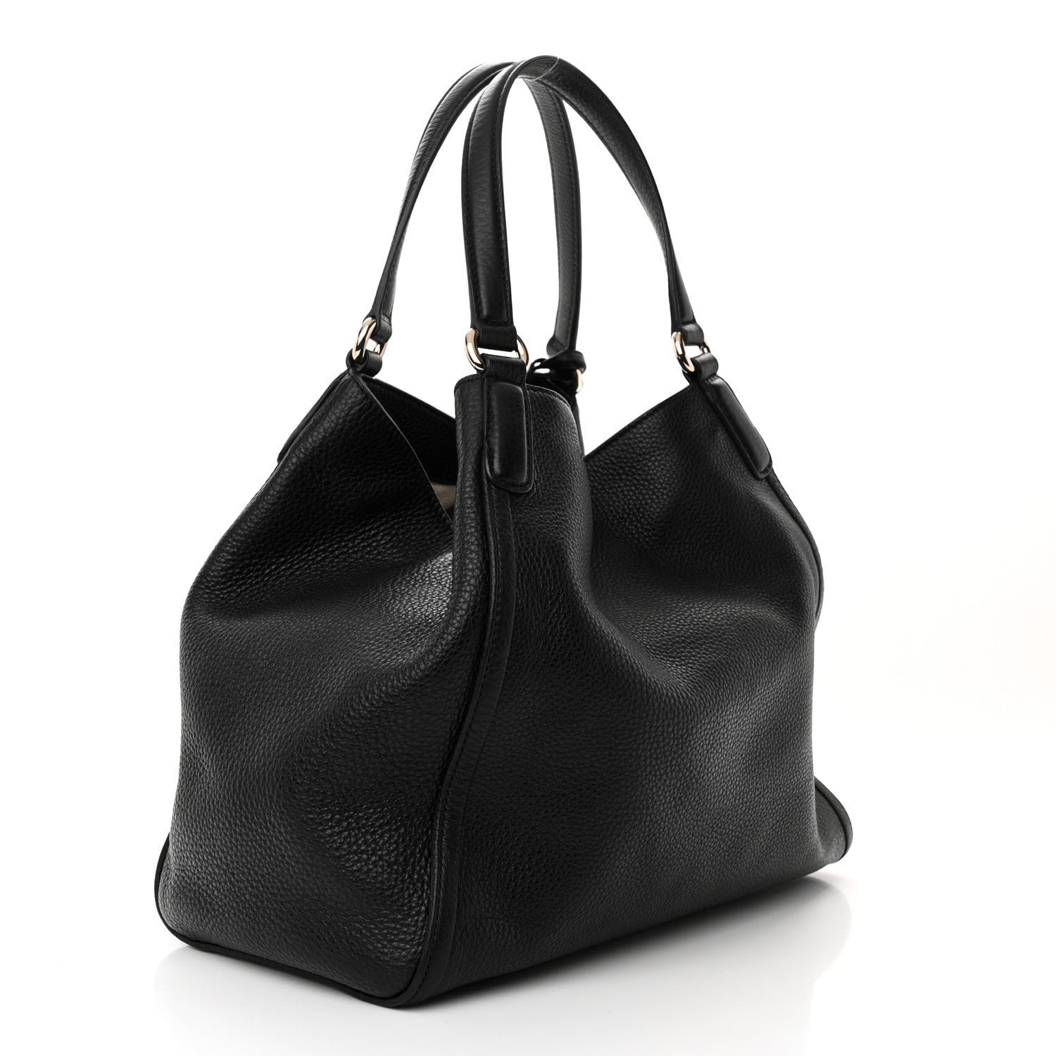 Gucci Pebbled Calfskin Medium Soho Shoulder Bag Black 3 of 10