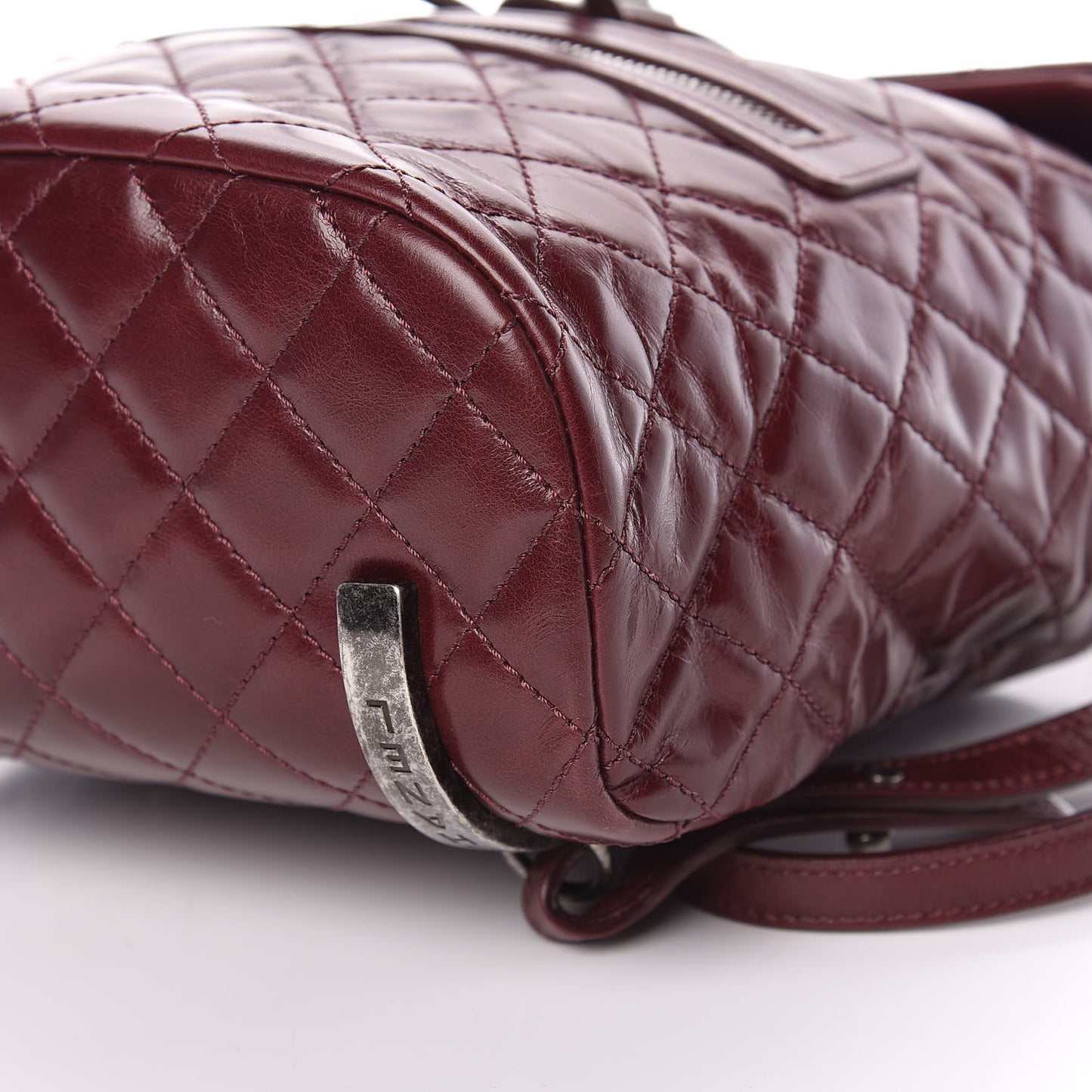 Glazed Calfskin Quilted Small Salzburg Backpack Burgundy