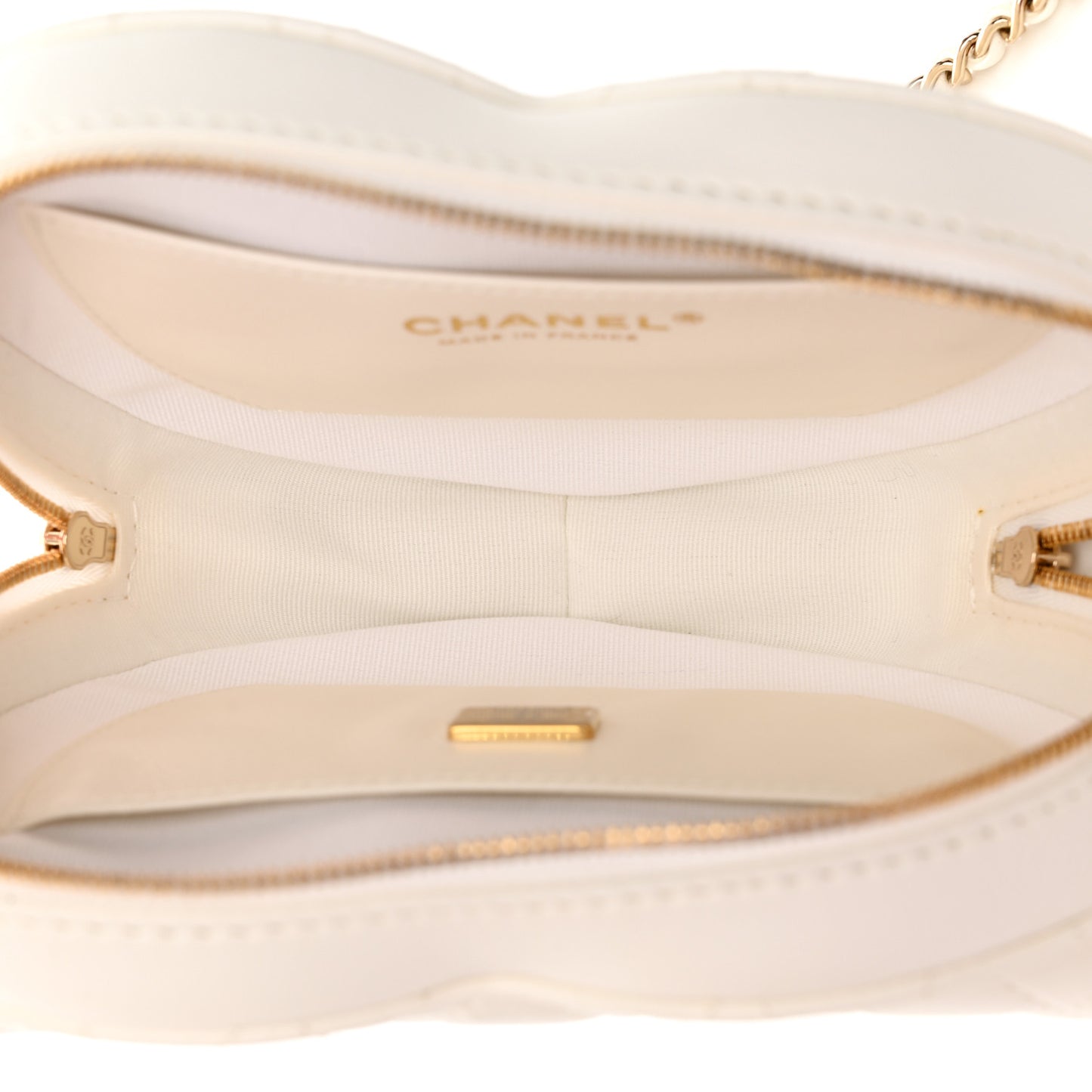 Lambskin Quilted CC In Love Heart Bag White