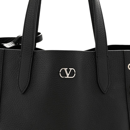 Valentino Garavani Grainy Calfskin Studded Small Nellcote Shopping Tote Black 8 of 11