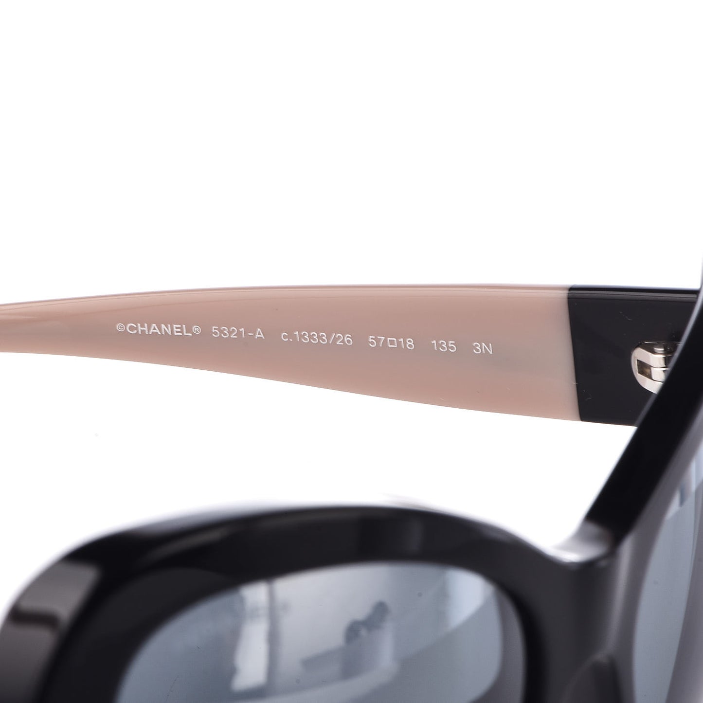 Acetate Cat Eye Sunglasses 5321-A Black Beige