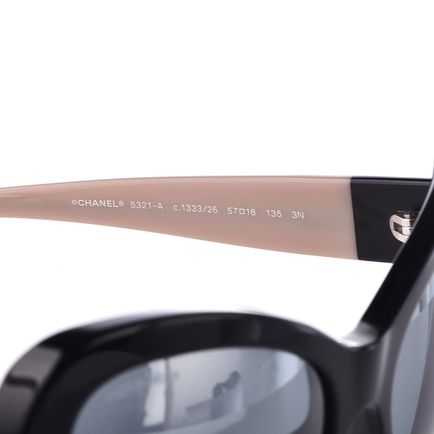 Chanel Acetate Cat Eye Sunglasses 5321-A Black Beige 6 of 6