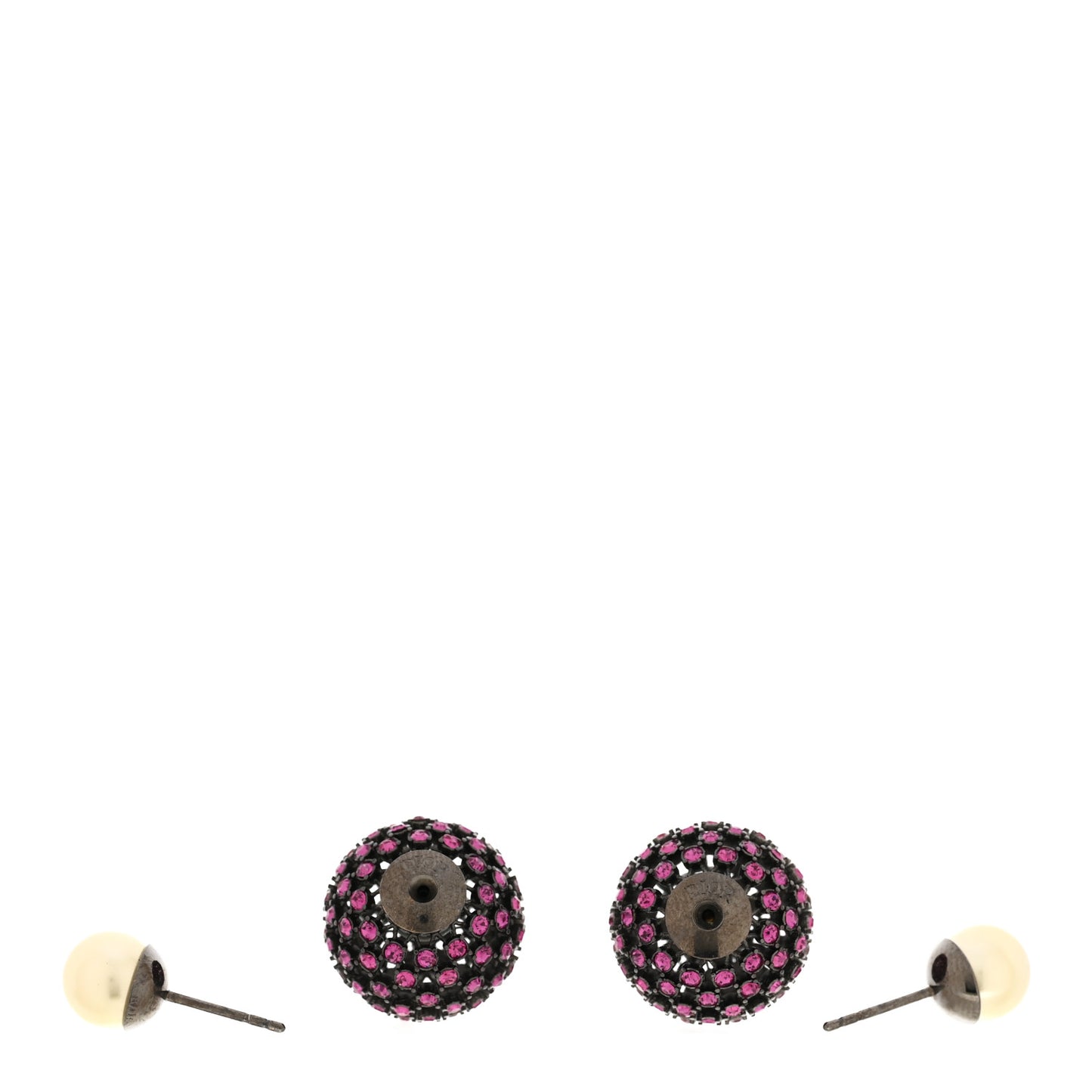 Crystal Pearl Mise En Dior Tribales Earrings Black Pink