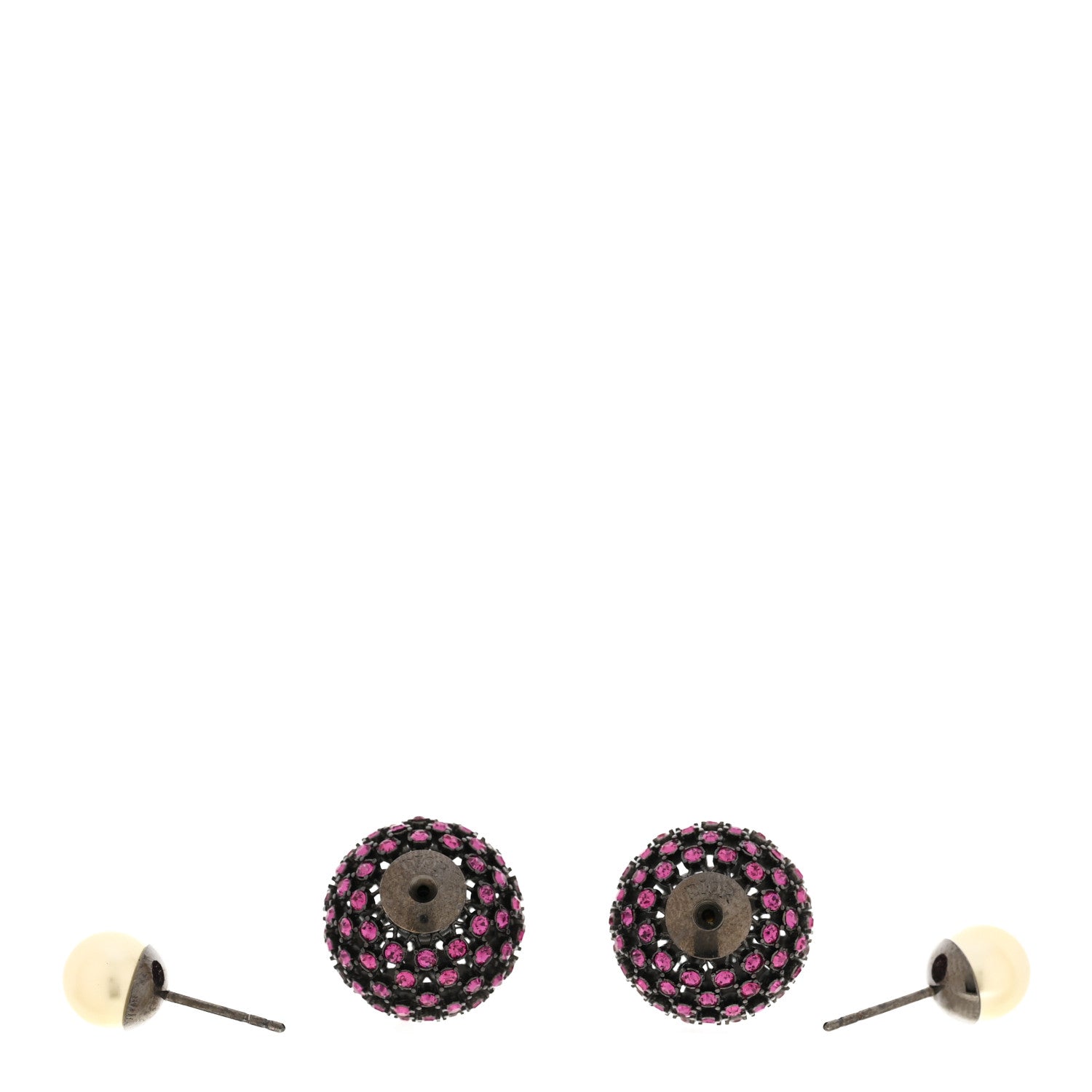Christian Dior Crystal Pearl Mise En Dior Tribales Earrings Black Pink 3 of 5