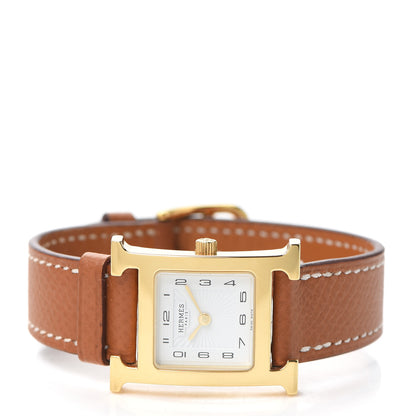 Hermes Stainless Steel Epsom 21mm Heure H Hour Quartz Watch Gold 2 of 5