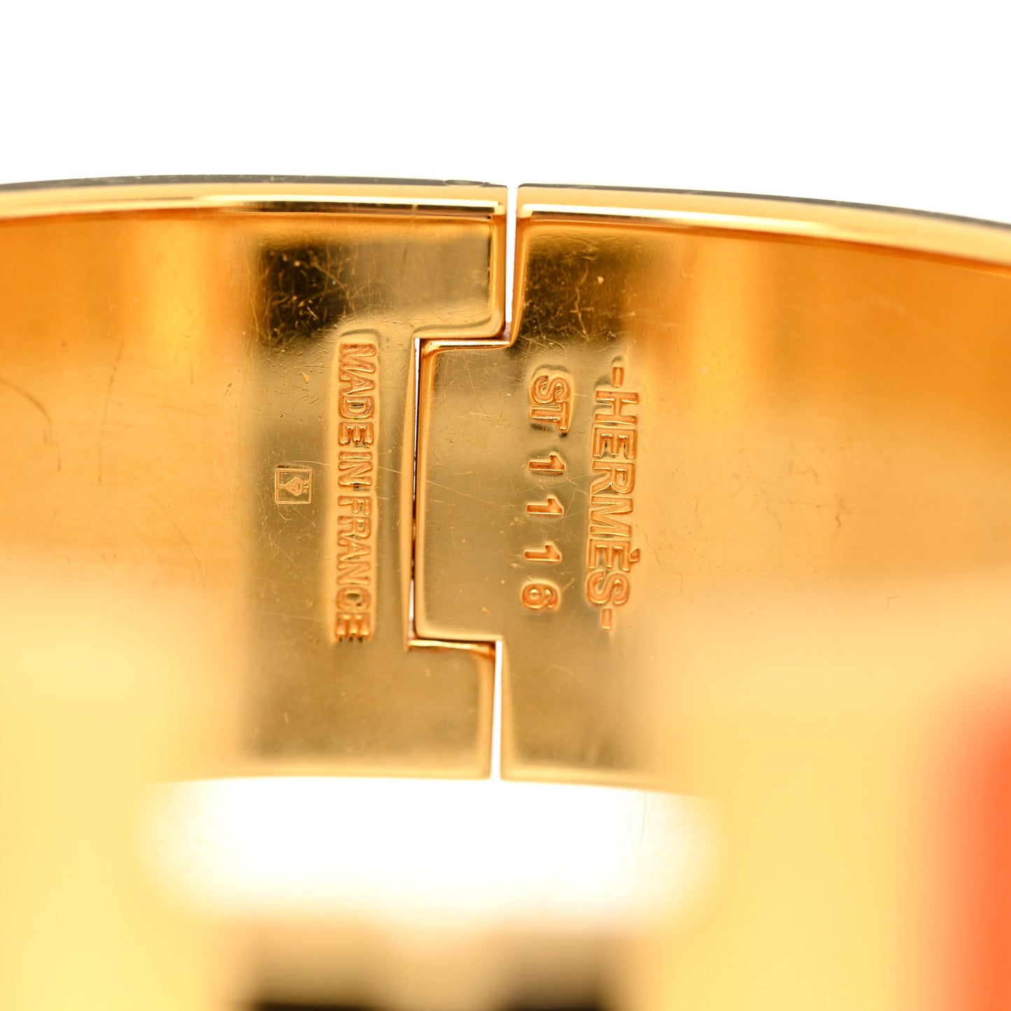 Enamel Wide Clic Clac H Bracelet GM Orange