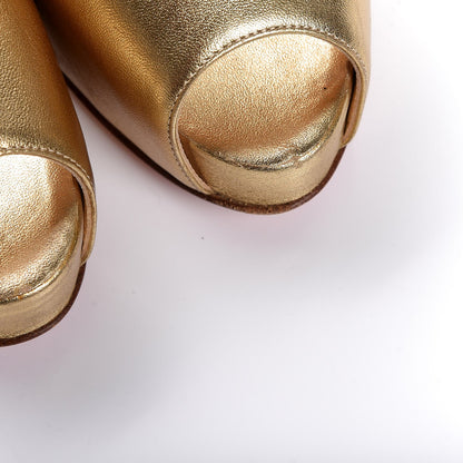 Christian Louboutin Metallic Nappa Very Prive 120 Pumps 35.5 Light Gold 10 of 13