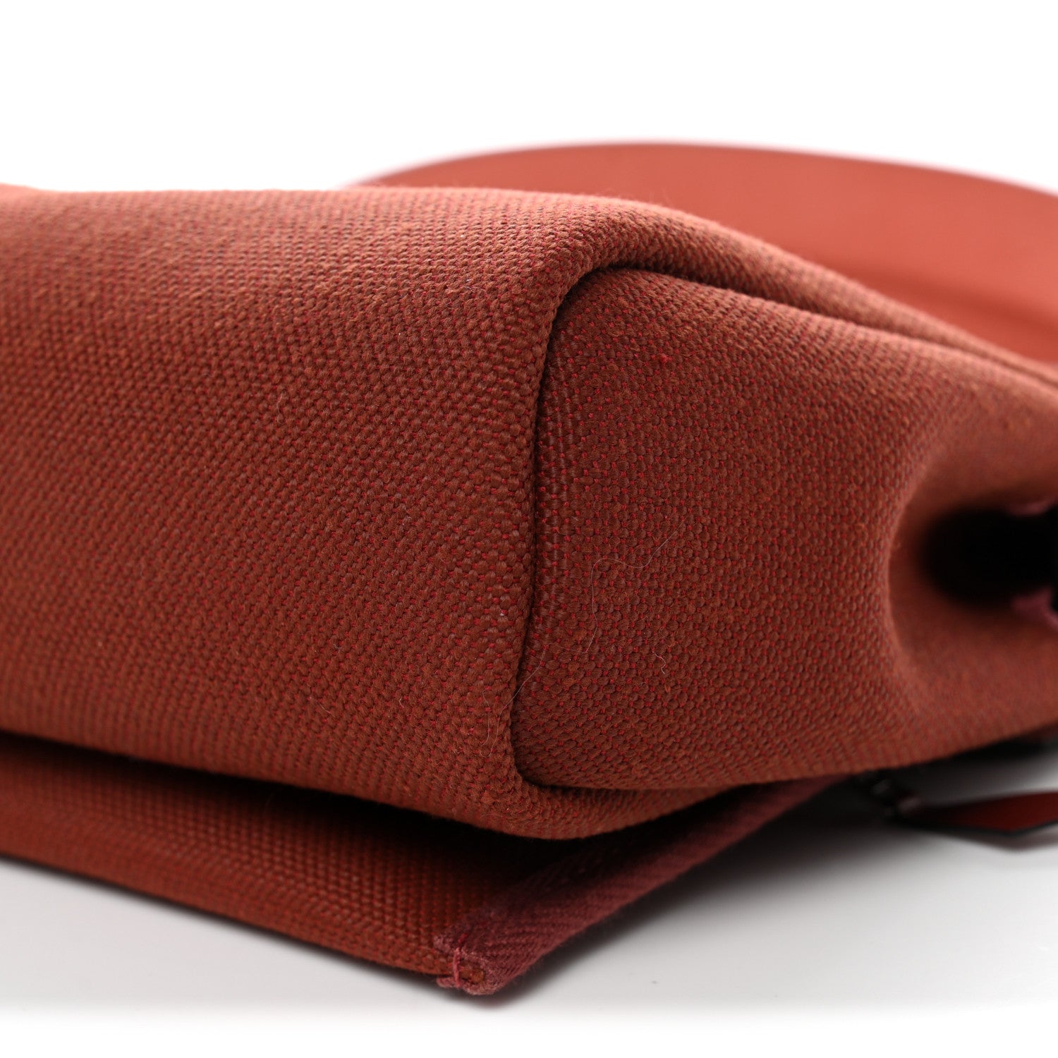 Hermes Military Toile Vache Hunter Herbag Zip Retourne 20 Rouge H 10 of 11