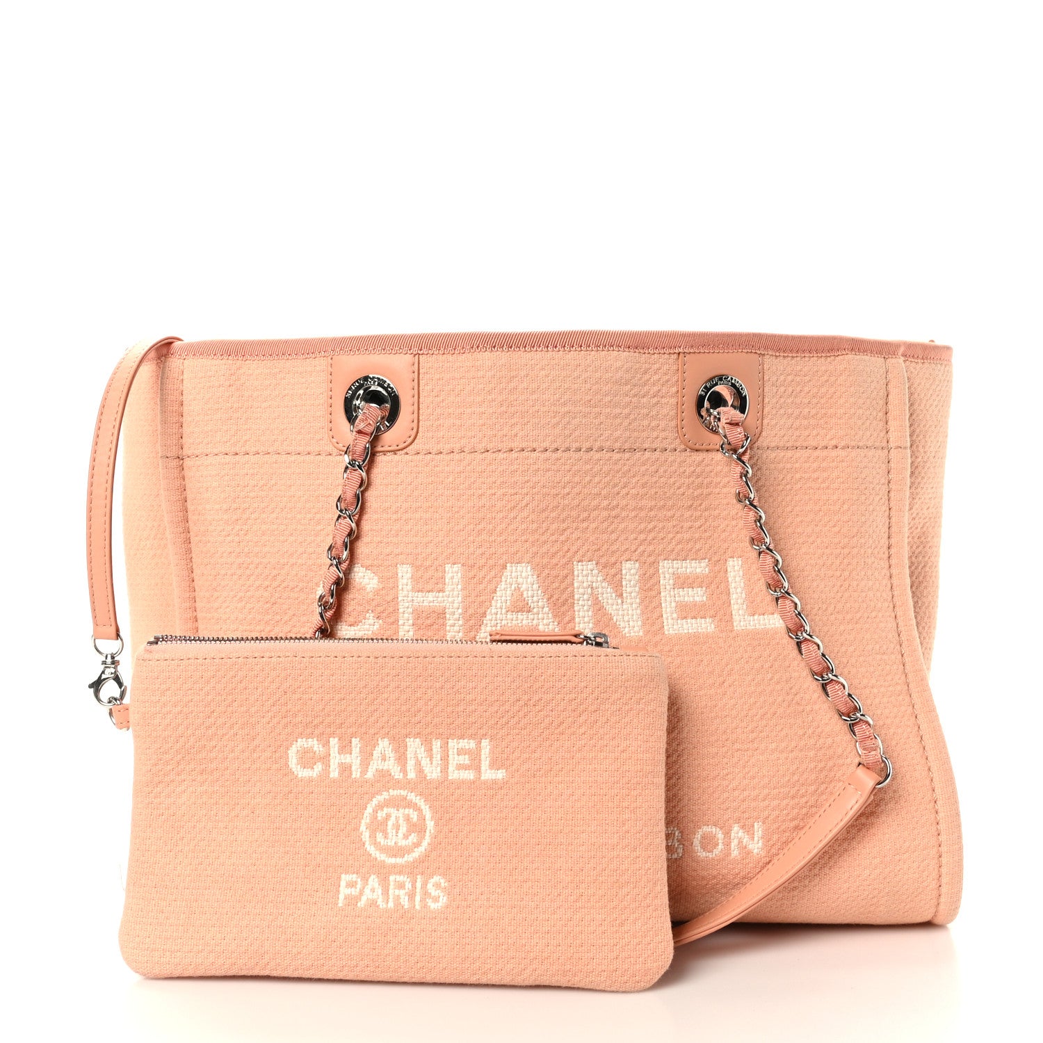 Chanel Mixed Fibers Small Deauville Tote Pink 3 of 10