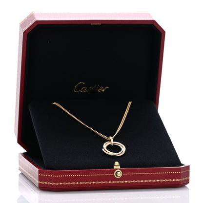 Cartier 18K Pink White Yellow Gold Diamond Trinity Pendant Necklace 5 of 5