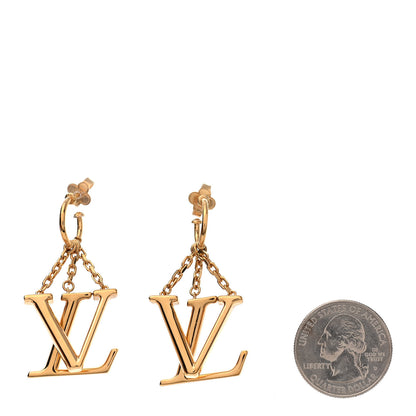 Louis Vuitton Metal LV Optic Earrings Gold 2 of 4