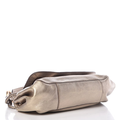 Givenchy Metallic Lambskin Logo Embossed Flap Bag Gold 6 of 15