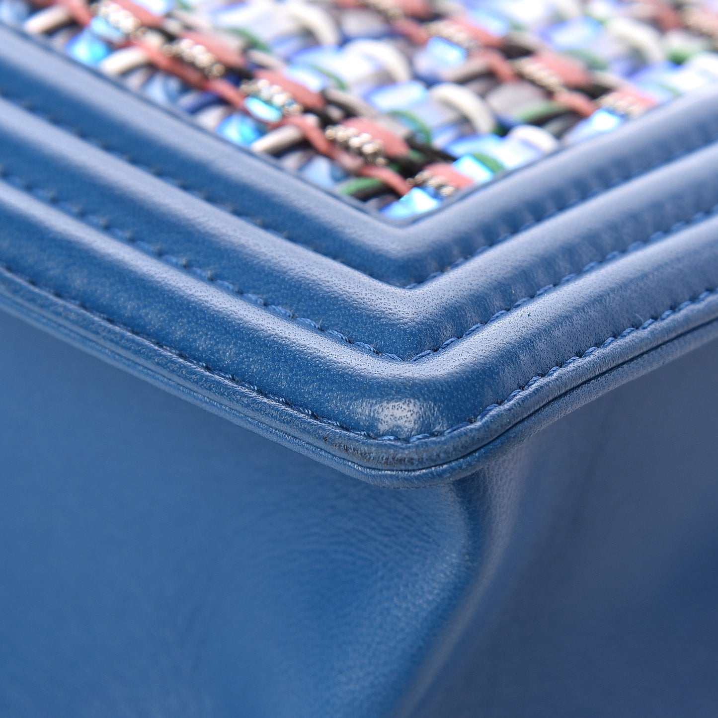 PVC Thread Woven Medium Boy Flap Dark Blue