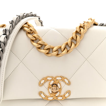 Chanel Goatskin Quilted Medium Chanel 19 Flap White 8 of 11