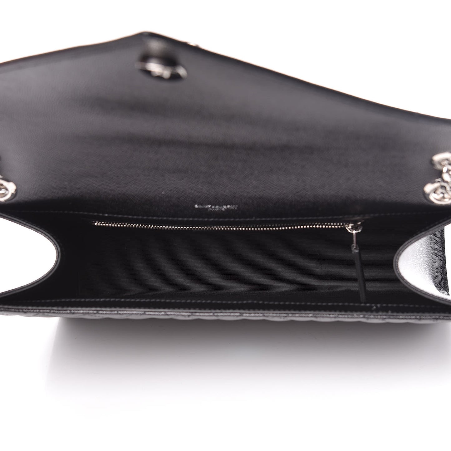 Grain De Poudre Textured Mixed Matelasse Large Triquilt Monogram Satchel Black
