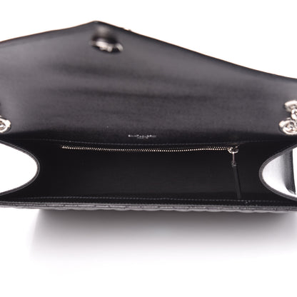Saint Laurent Grain De Poudre Textured Mixed Matelasse Large Triquilt Monogram Satchel Black 7 of 11