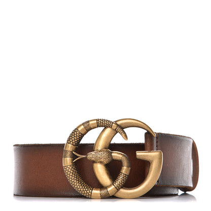 Gucci Faded Calfskin Snake Double G 40mm Belt 85 34 Cuir 1 of 9