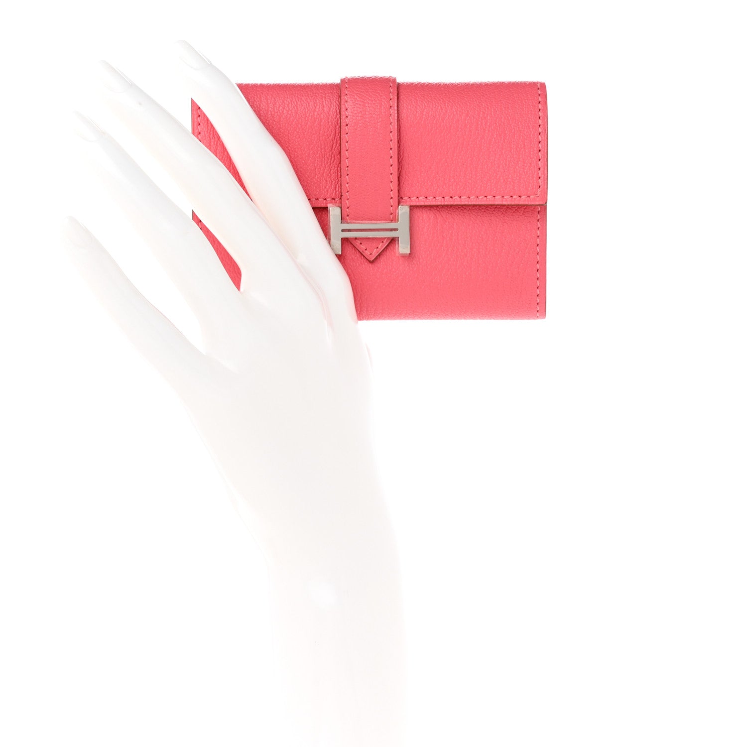 Hermes Chevre Mysore Bearn Multicles 4 Key Holder Rose Lipstick 2 of 9
