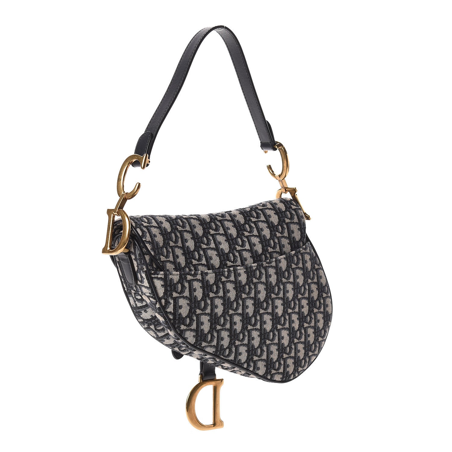 Christian Dior Oblique Saddle Bag Blue 3 of 9