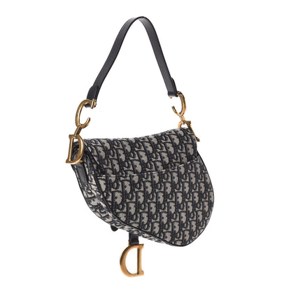 Christian Dior Oblique Saddle Bag Blue 3 of 9