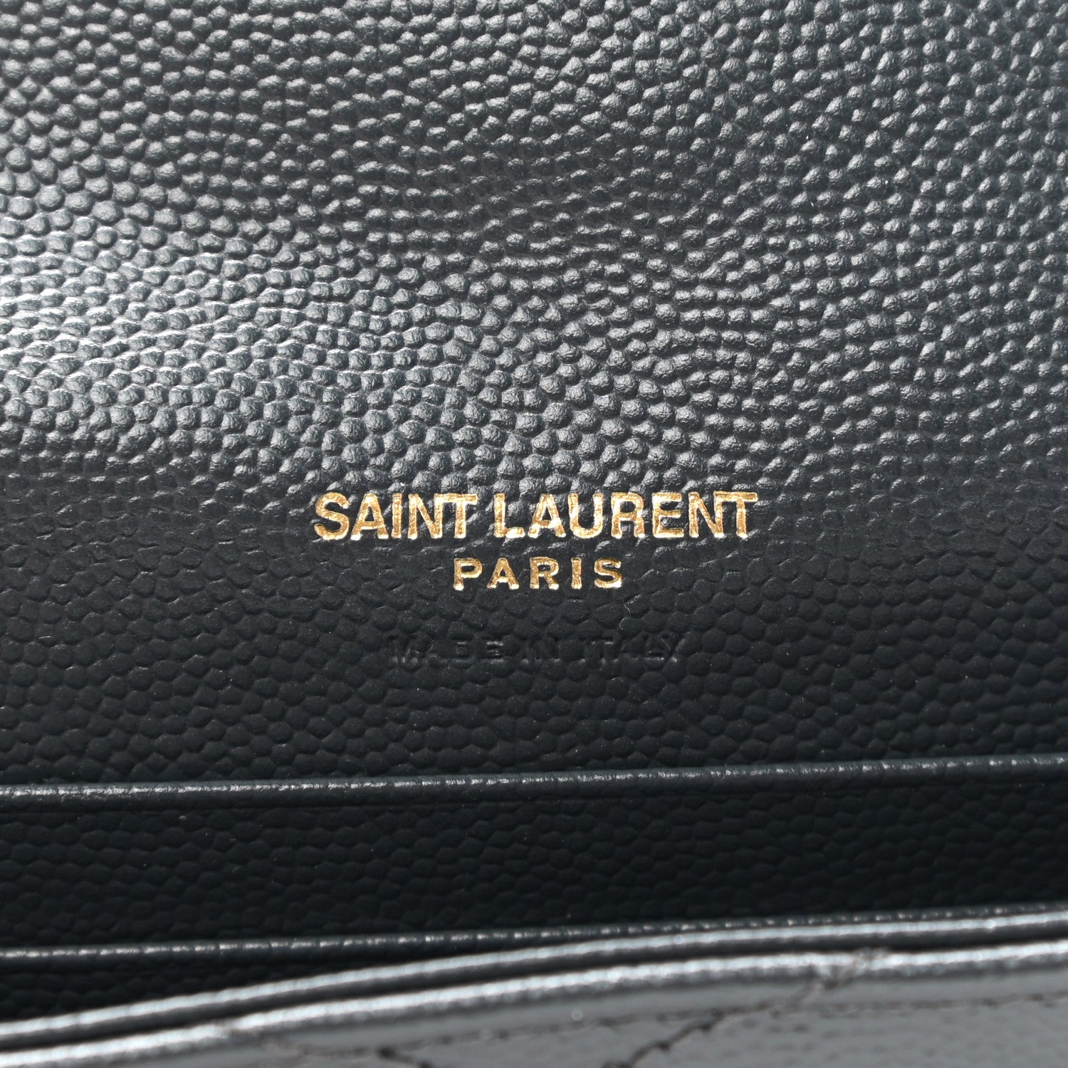 Saint Laurent Grain De Poudre Matelasse Chevron Small Monogram Envelope Wallet Dark Smog 6 of 8