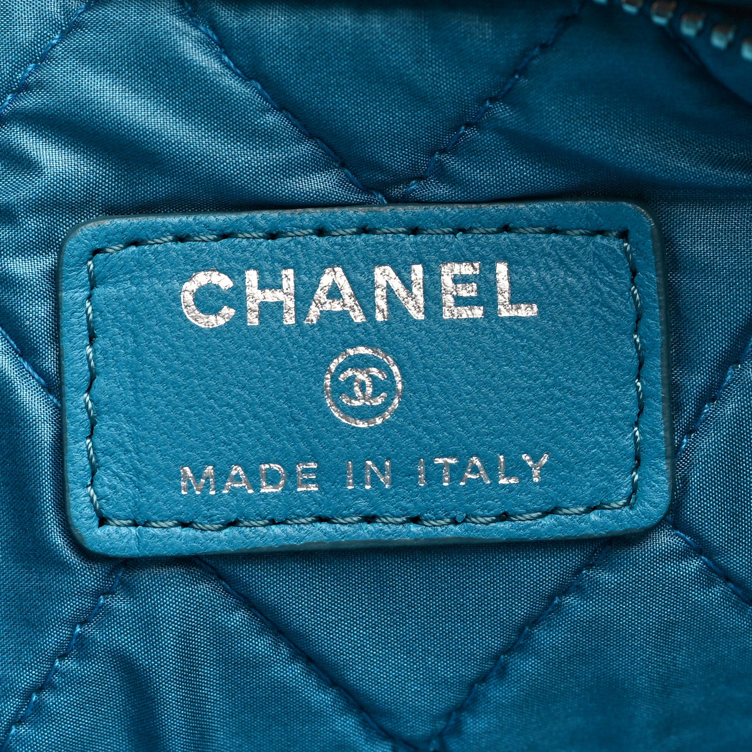 Chanel Patent Calfskin Quilted Beauty CC Clutch Blue 6 of 8