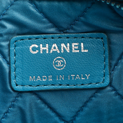 Chanel Patent Calfskin Quilted Beauty CC Clutch Blue 6 of 8