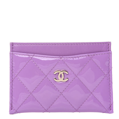 Chanel Patent Quilted Card Holder Purple 1 of 8