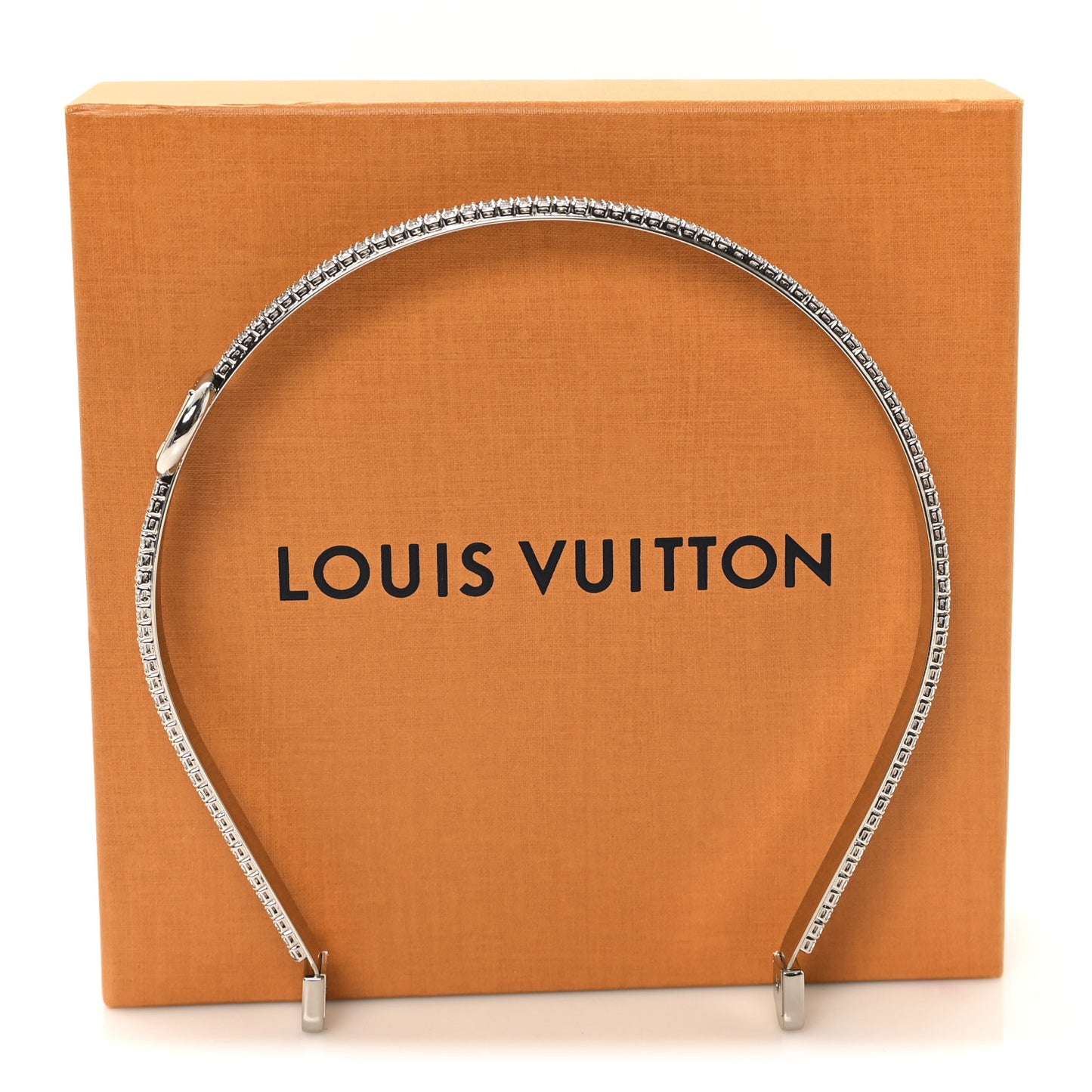 Strass Monogram LV Icon Headband Silver