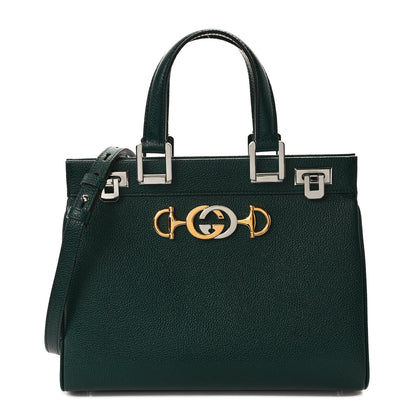 Gucci Grainy Calfskin Small Zumi Top Handle Bag Vintage Green 1 of 10