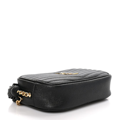 Saint Laurent Grain De Poudre Matelasse Monogram Mini Lou Camera Bag Black 4 of 10
