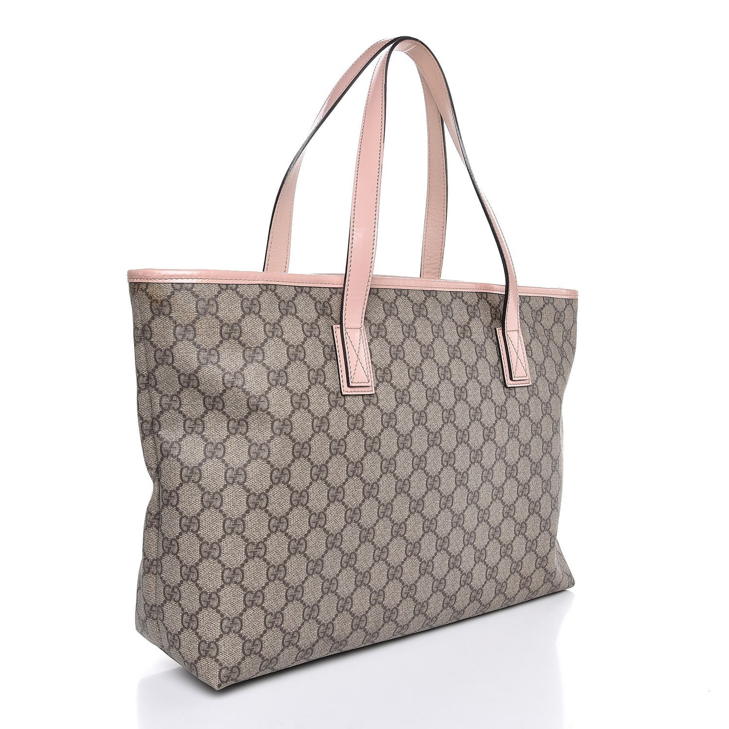 GG Supreme Monogram Medium Zippered Shopping Tote Pink