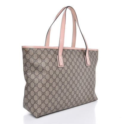 Gucci GG Supreme Monogram Medium Zippered Shopping Tote Pink 3 of 7