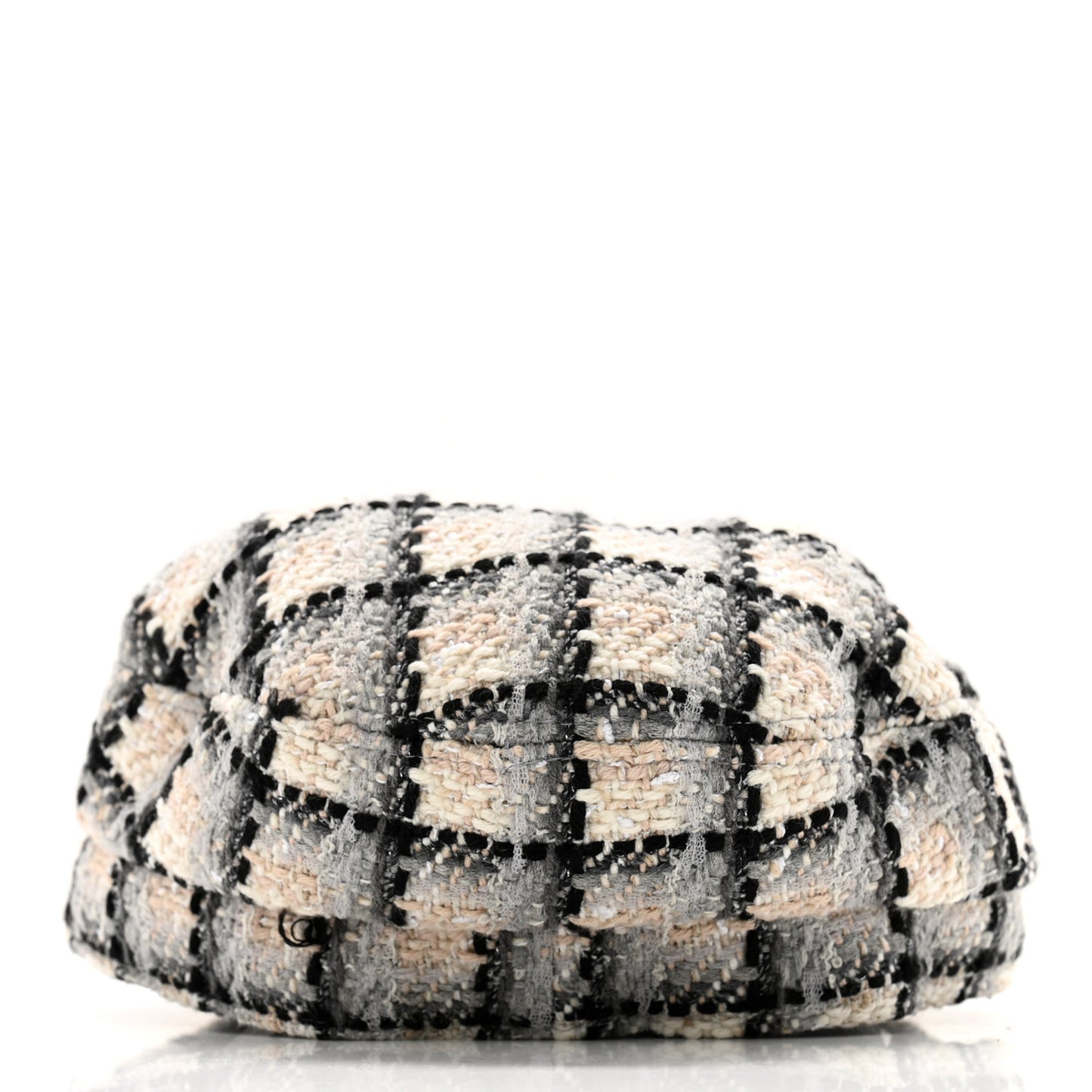 Cotton Tweed CC Beret S White Black Multicolor