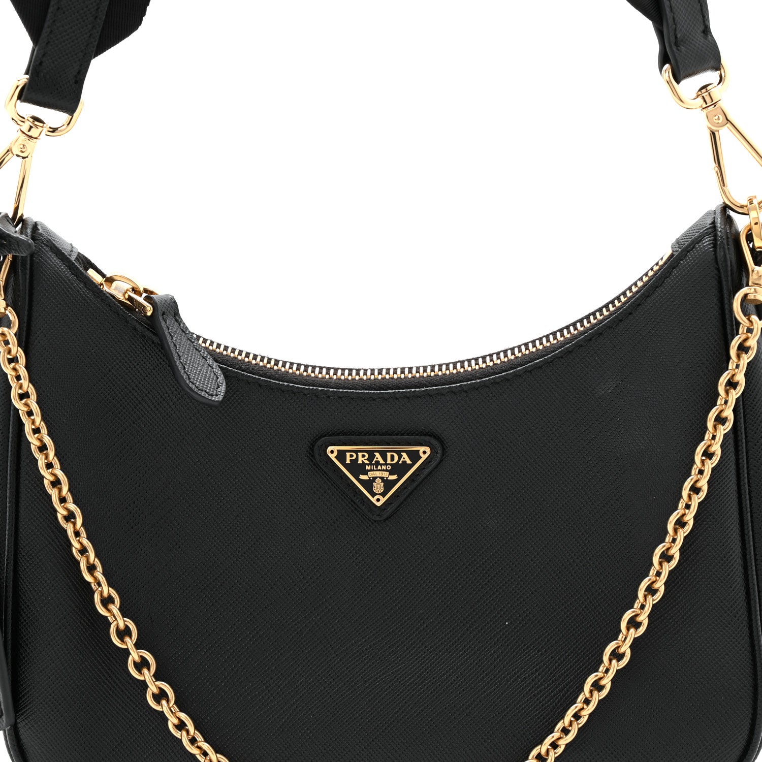 Prada Saffiano Lux Re-Edition 2005 Shoulder Bag Black 8 of 11