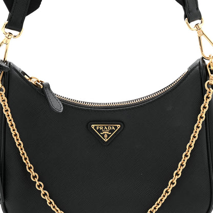 Prada Saffiano Lux Re-Edition 2005 Shoulder Bag Black 8 of 11