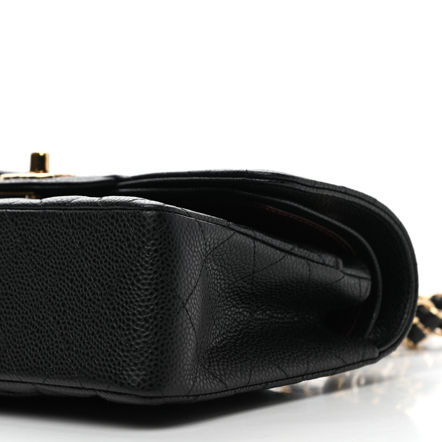Caviar Quilted Small Double Flap Black