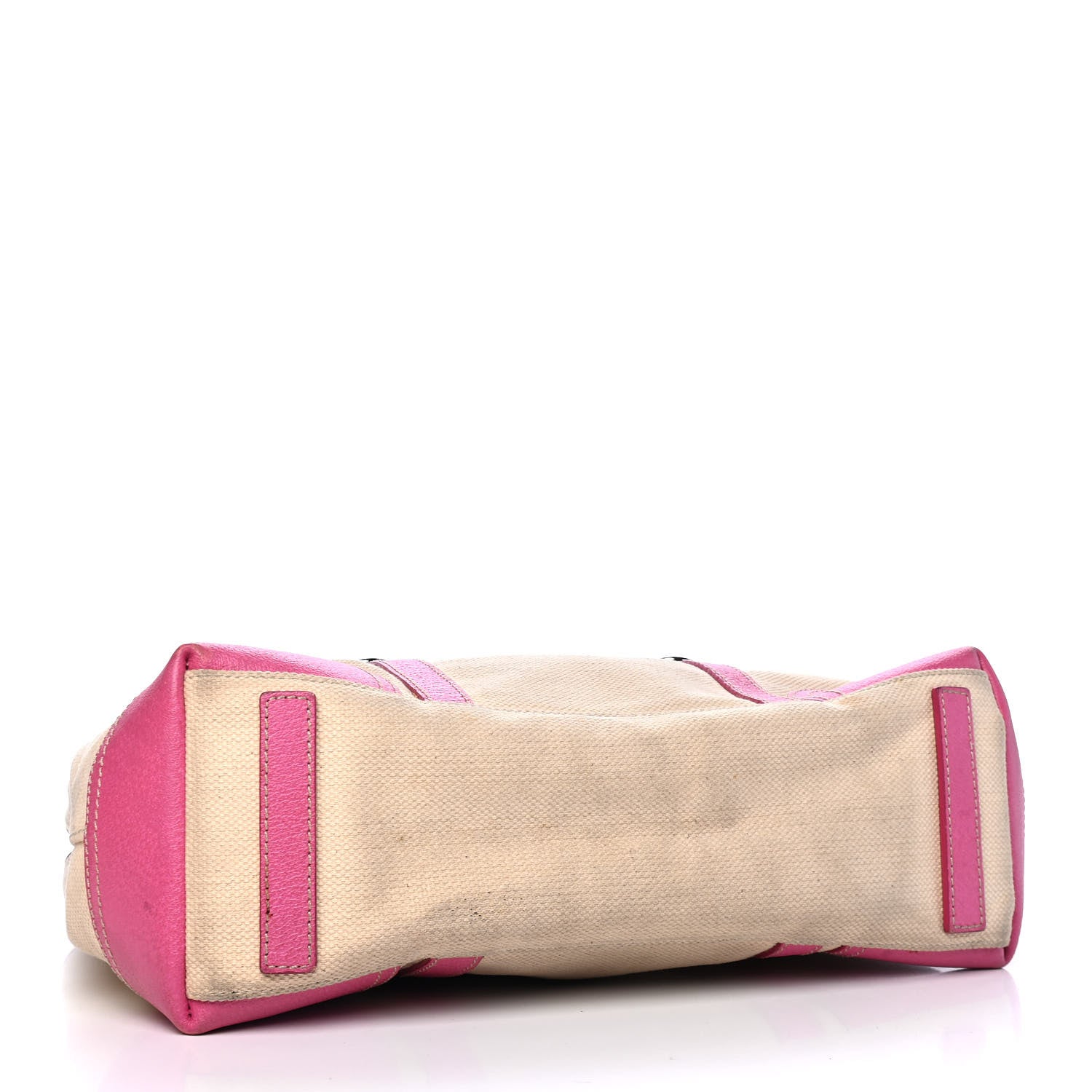 Prada Canvas Calfskin Trim Tote Pink 3 of 5